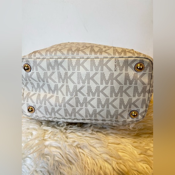 Michael kors white signature coated canvas and leather jet set tote - Picture 8 of 15